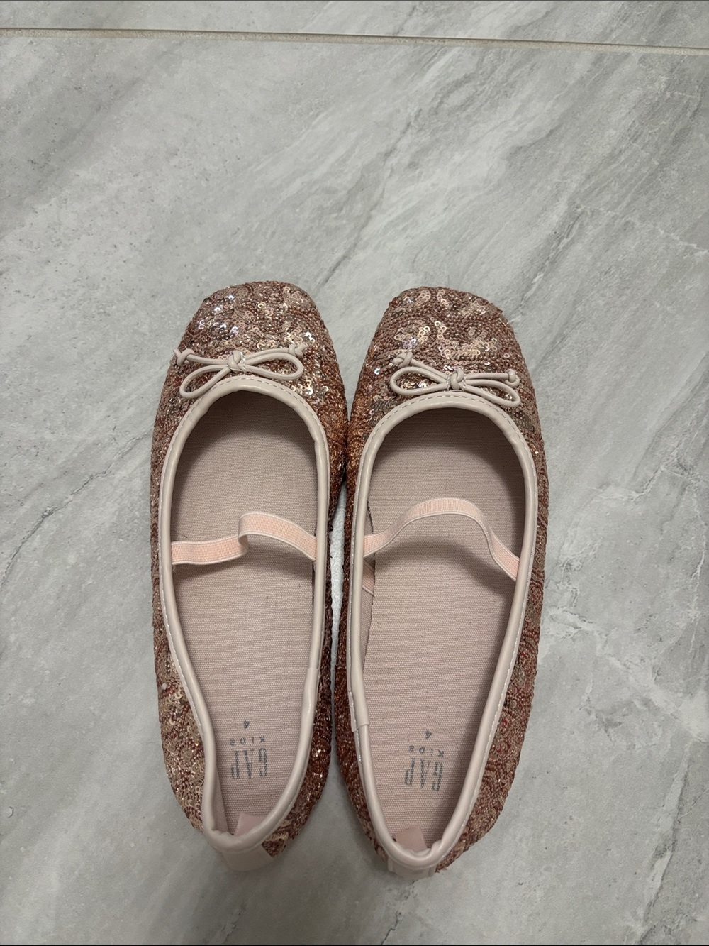 GAP Girls Rose Gold Sequin Ballet Flats